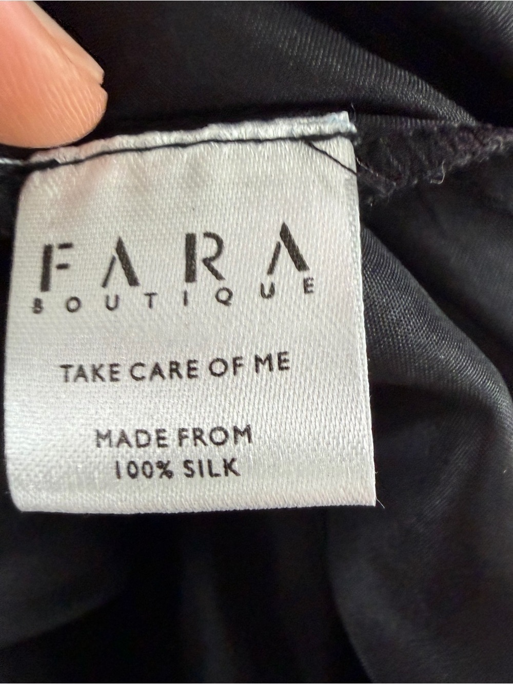 Fara Boutique 100% Hand Dyed Silk Lana Dress In Black Size Small Nwt — image 8 of 8